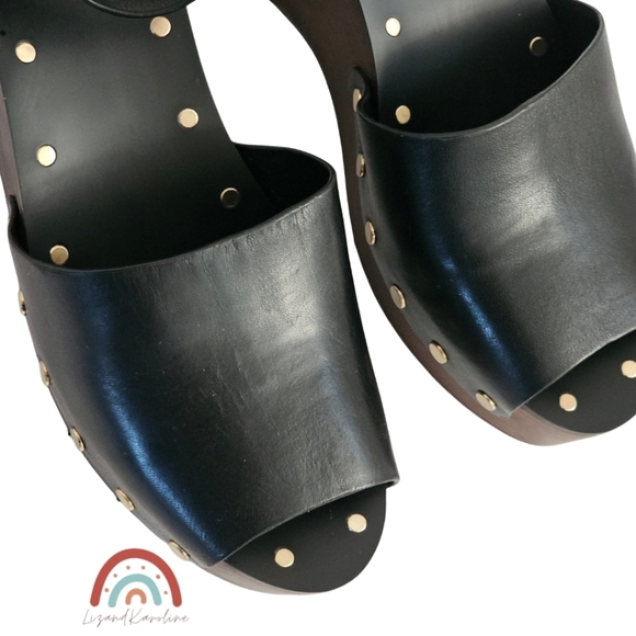 New! Madewell The Anouk Platform Clog Leather Chunky Wedge Heel Sandal - Picture 12 of 16